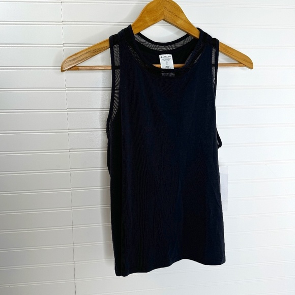 NWT Athleta Ease In Mesh Tank Black XS - Picture 1 of 5
